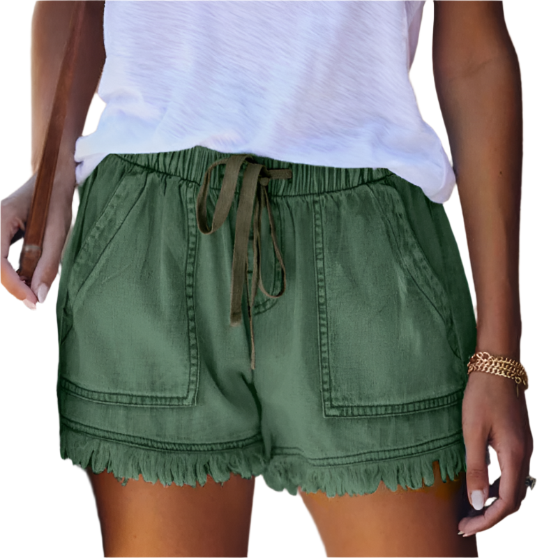 Elena Luxe High-Waist Denim Shorts