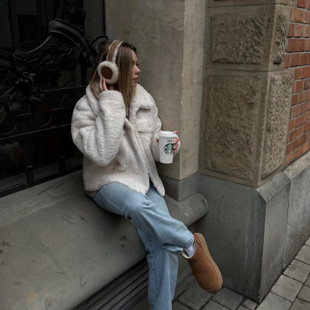 Sophie Shearling & Suede Ear Warmers