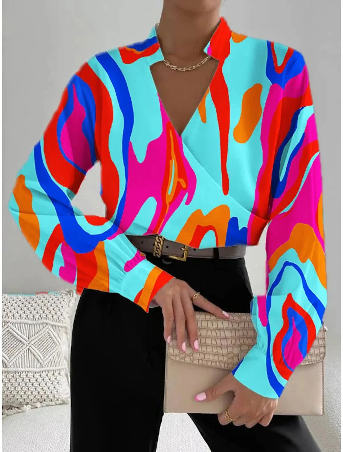 Sophie Luxe Blouse met Lange Mouwen – Tijdloze Elegantie & Comfort