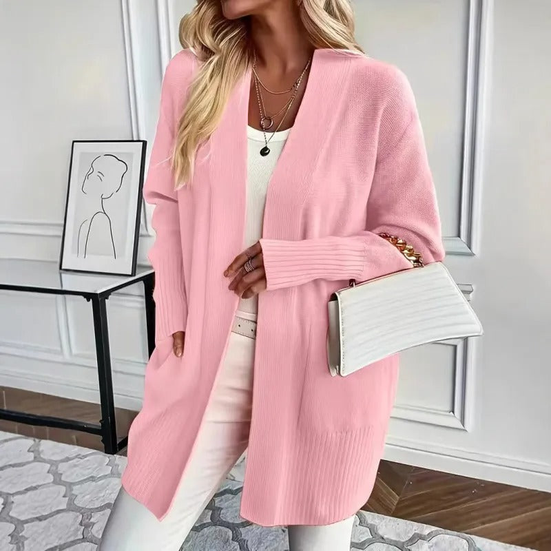 Casual Gebreide Wol Cardigan met Zak voor Dames | Ideaal voor Ontspannen Dagen