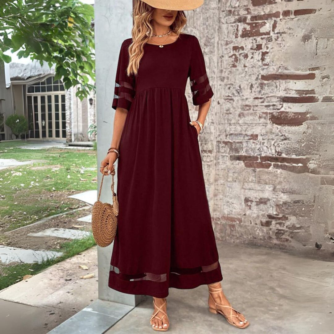 Amandine – Elegante Comfortabele Maxi Jurk met Corrigerend Effect