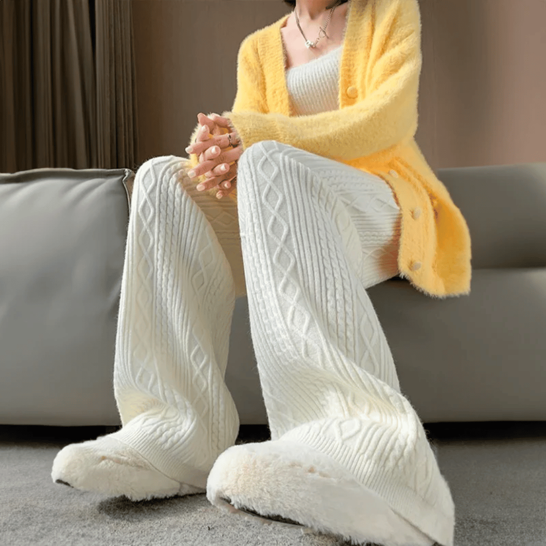 Olivia - Luxe Jacquard Gebreide Broek voor Ultiem Comfort