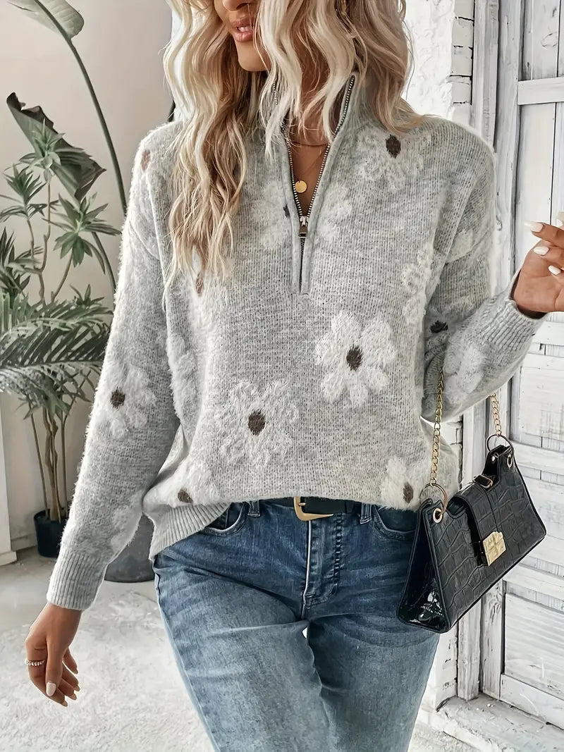 Fiorella Zachte Comfortabele Zip-up Sweater voor Vrouwen