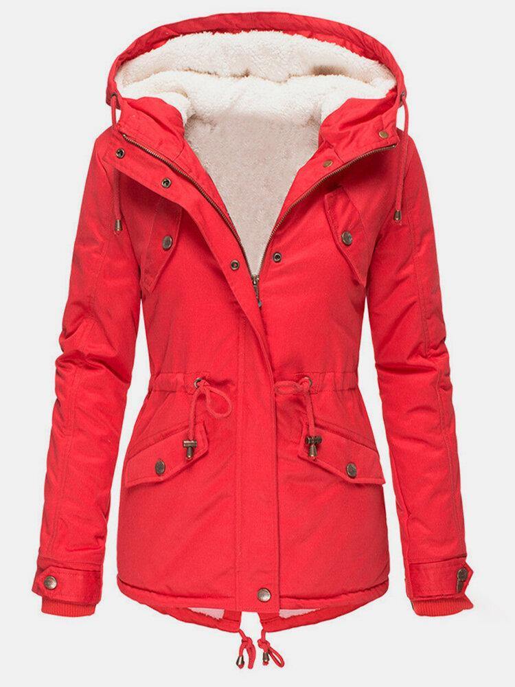 Amelia Comfortabele Winterjas met Verstelbare Taille en Capuchon