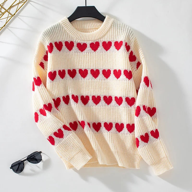 Bella - Charmante Knit Sweater met Hartmotief