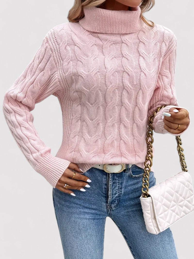 Claire Luxe Cable Knit Turtleneck