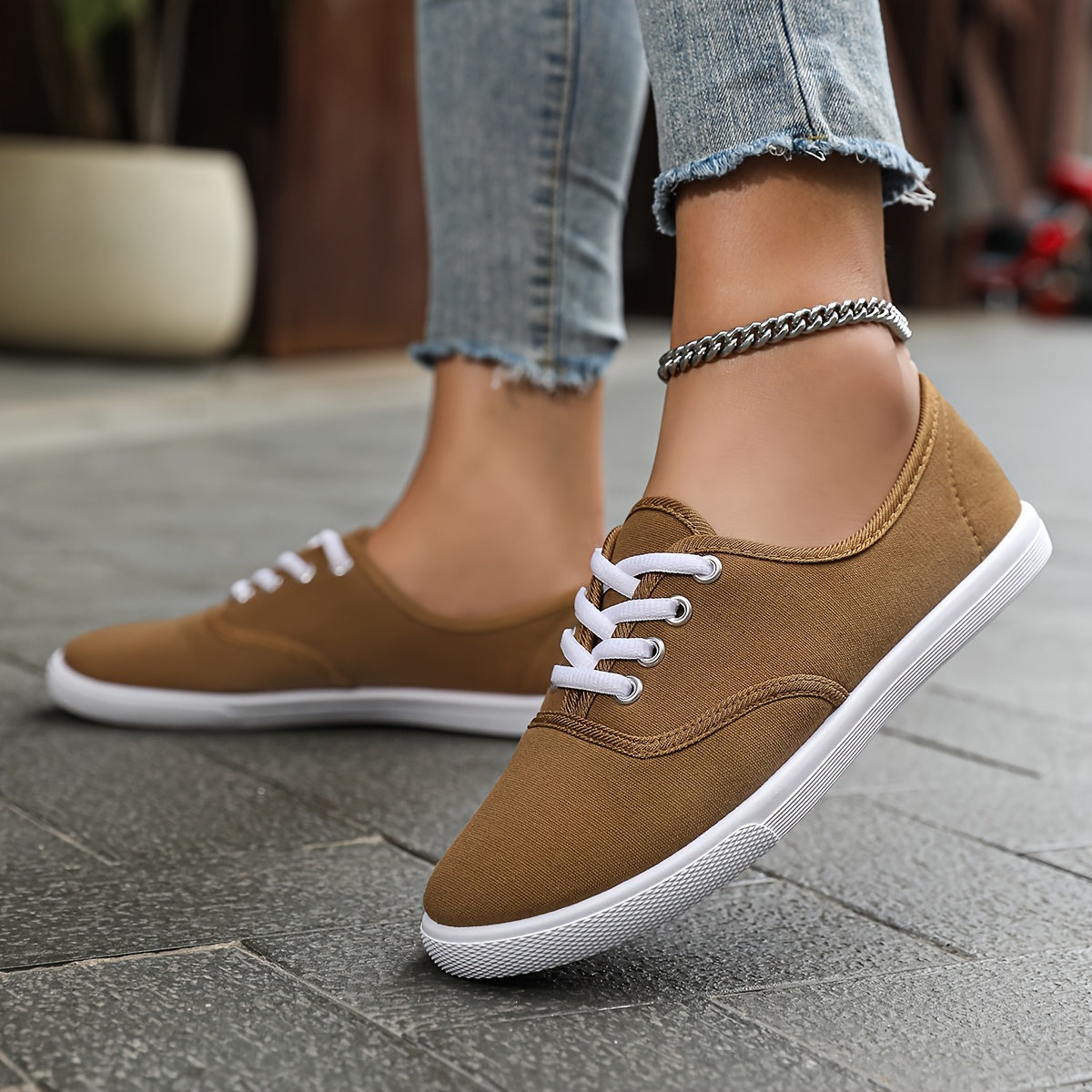 Ella Comfortabel Lichtgewicht Canvas Sneakers Dames