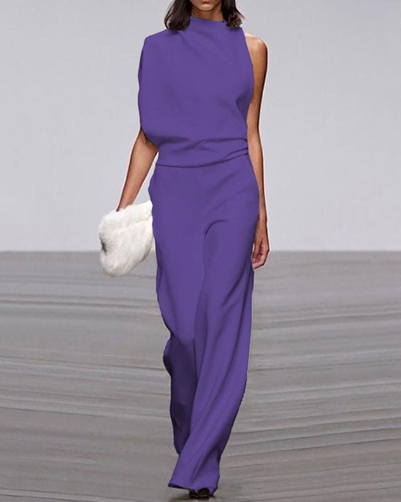 Elena | Elegant Sleeveless Jumpsuit with Tailored Fit and Wide Legs