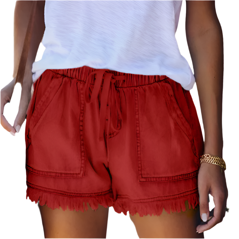 Elena Luxe High-Waist Denim Shorts