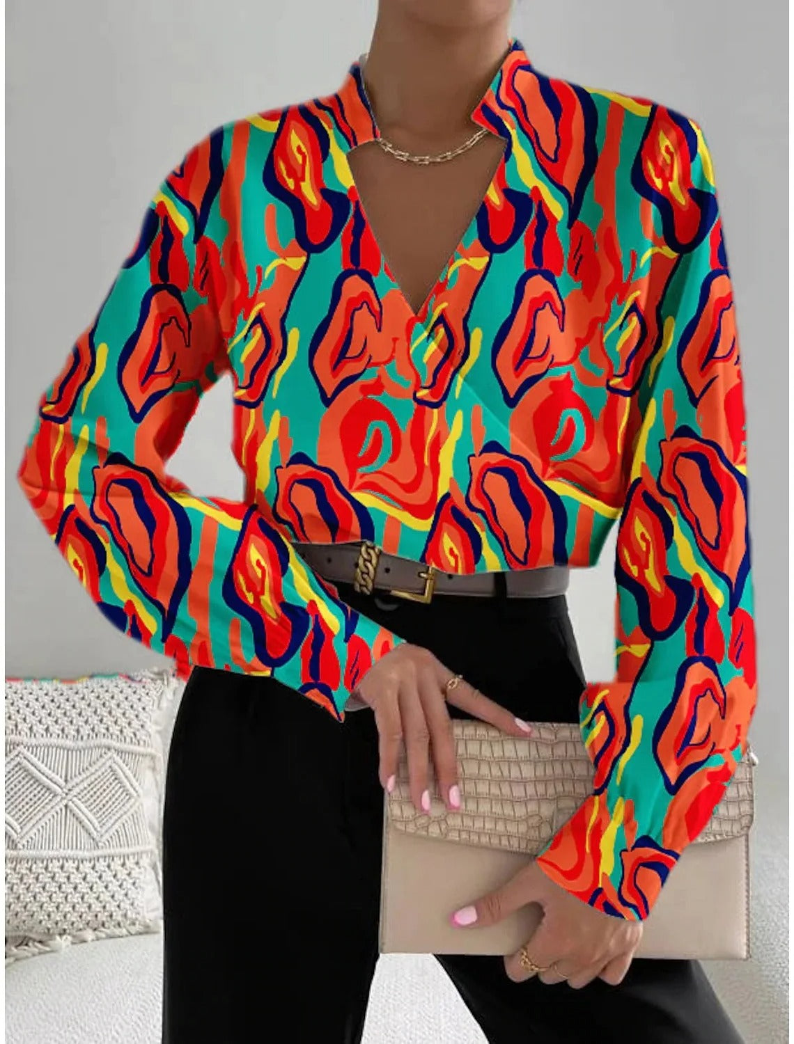 Sophie Luxe Blouse met Lange Mouwen – Tijdloze Elegantie & Comfort