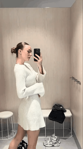 Karlina Luxe Geribbelde Gebreide Jurk