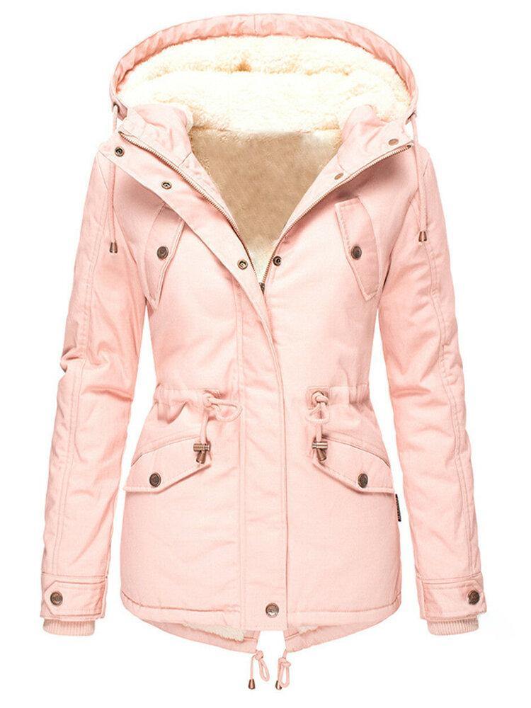 Amelia Comfortabele Winterjas met Verstelbare Taille en Capuchon