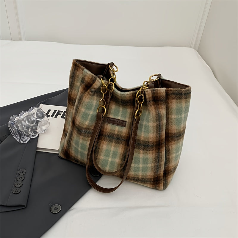 Eva Luxe Velours Côtelé Handtas – Elegant & Ruim met Gouden Ketting