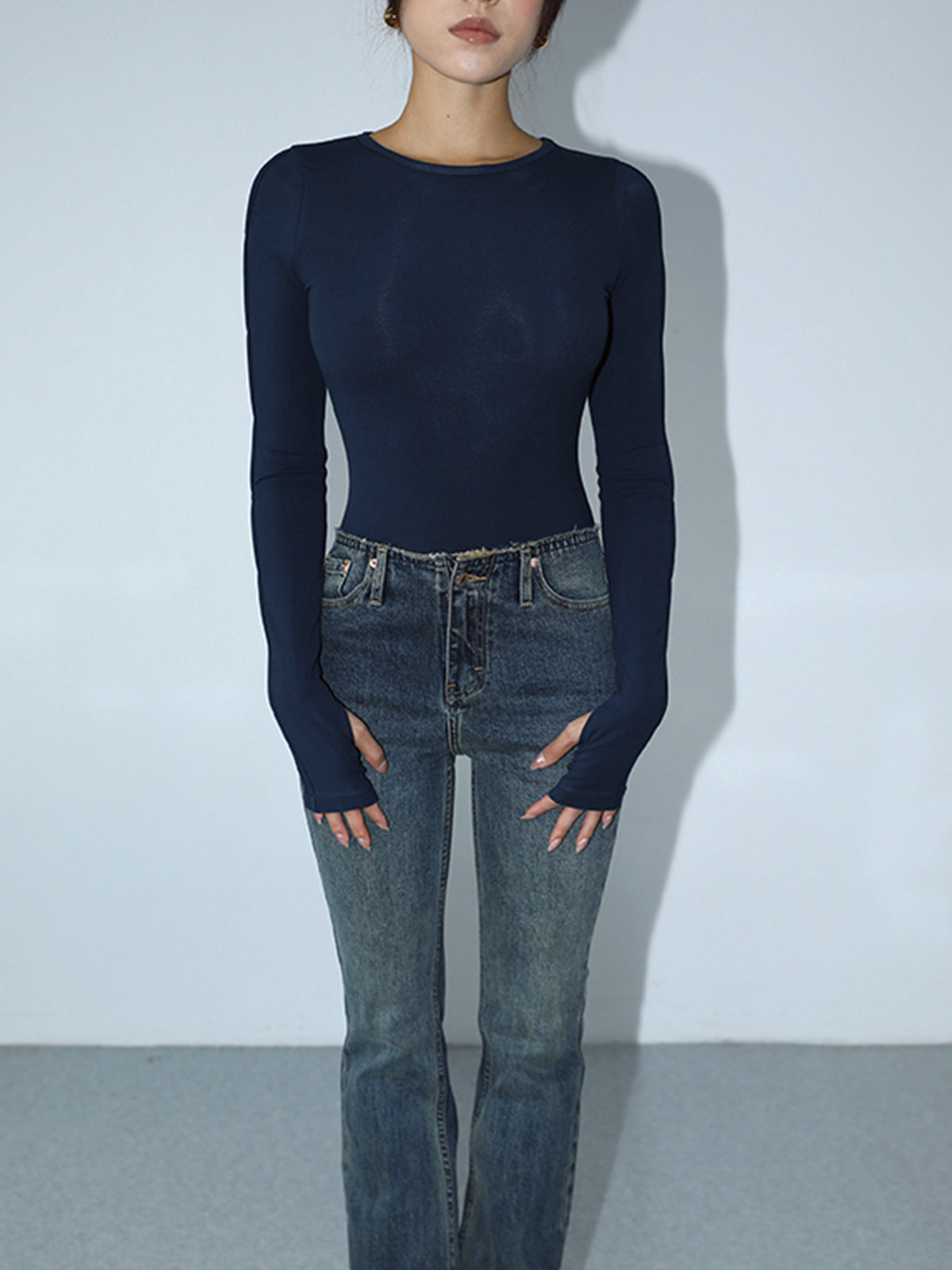 Isabelle Keyhole Bodysuit met Lange Mouwen