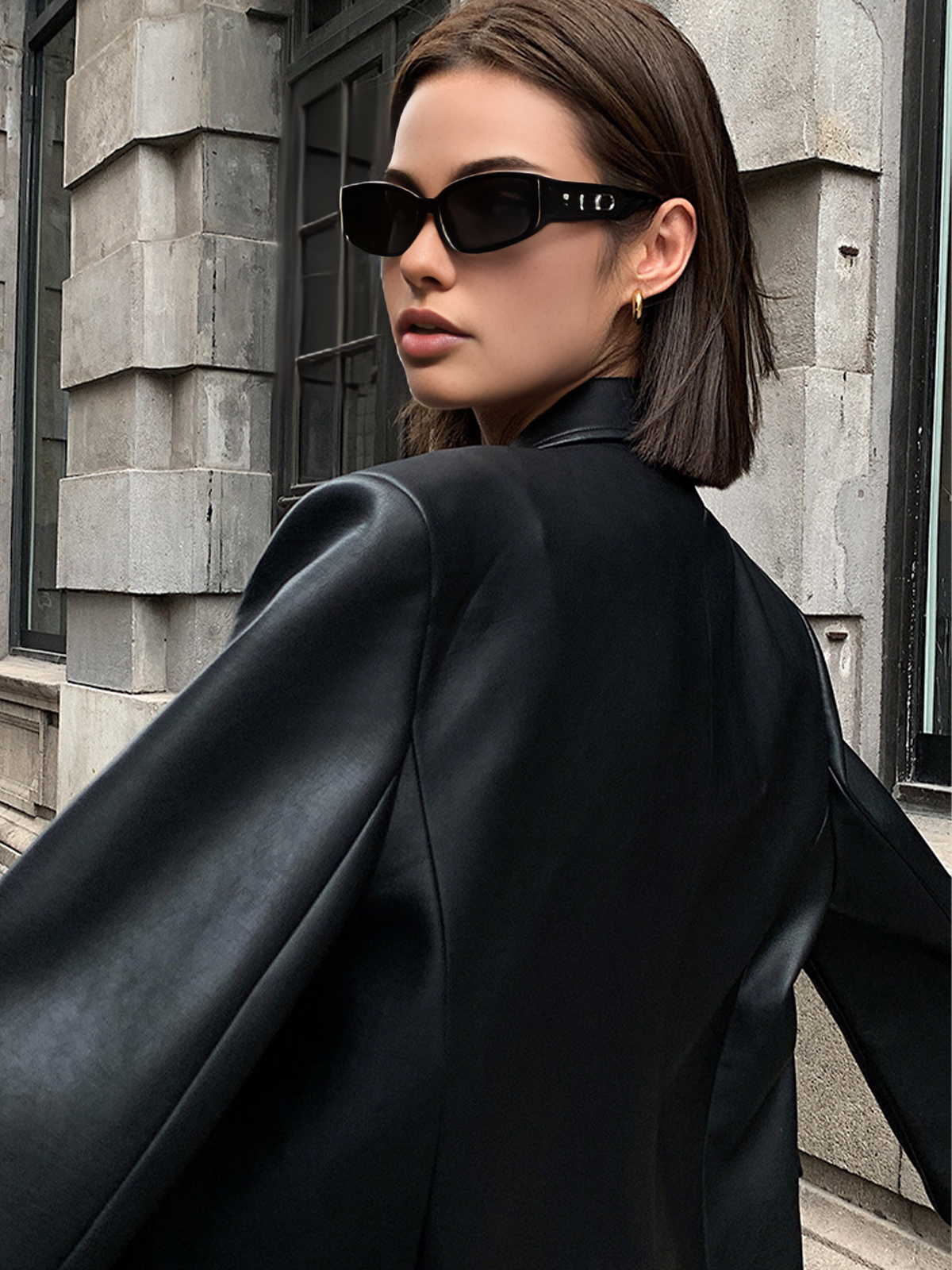 Sophie Blazer – Elegante PU Leren Blazer