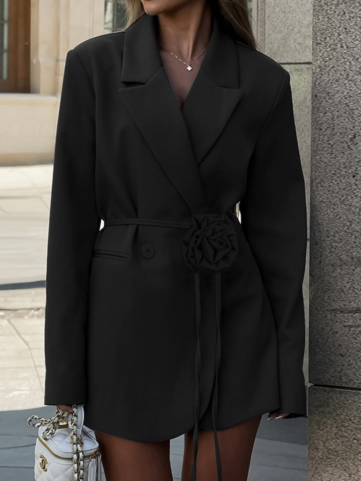 Isabella - 3D Bloem Touwriem Blazer