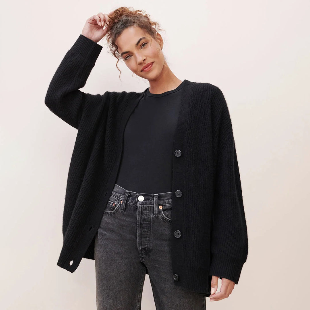 Emma Luxe Cardigan - The perfect combination of comfort and style for your wardrobe. Wrap yourself in luxury with this wonderfully soft and lightweight cocoon cardigan, designed to enhance your everyday look.