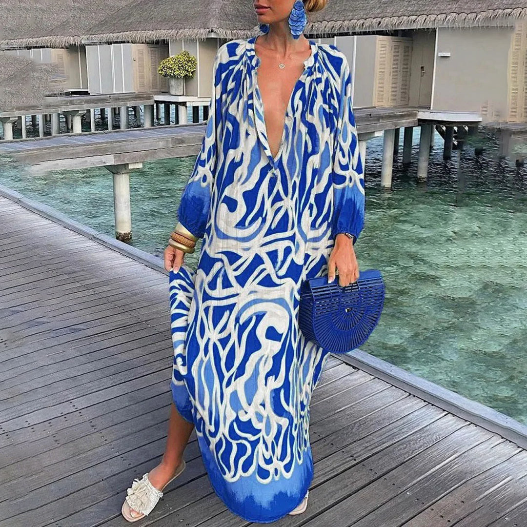 Alina – Luchtige Elegante Strand Kaftan van Chiffon met Boho Look