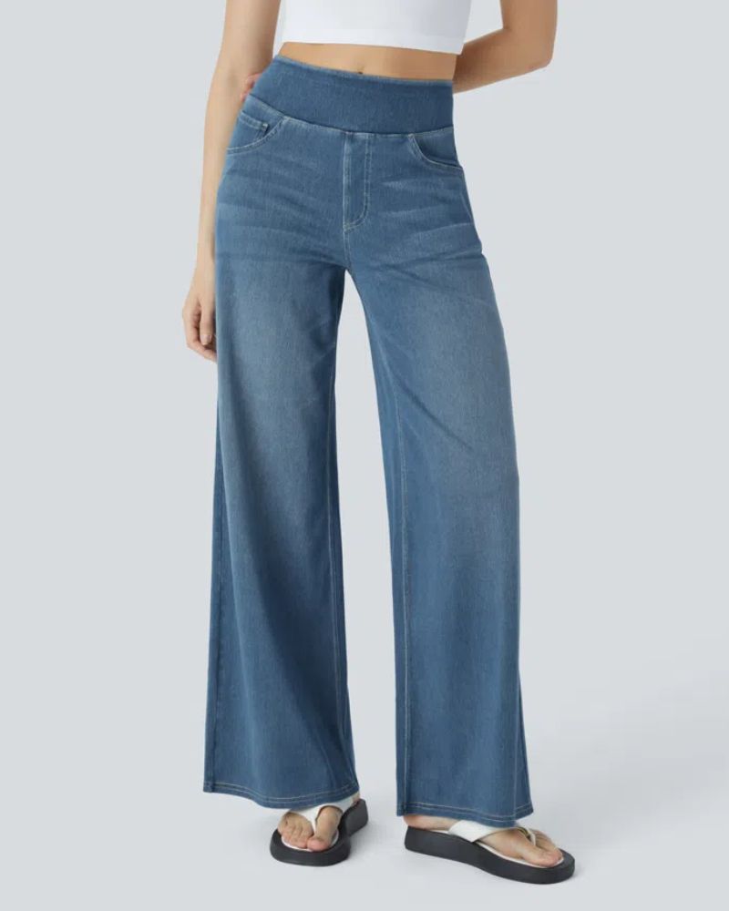 Lily Comfortabele Stretch Wide Leg Jeans