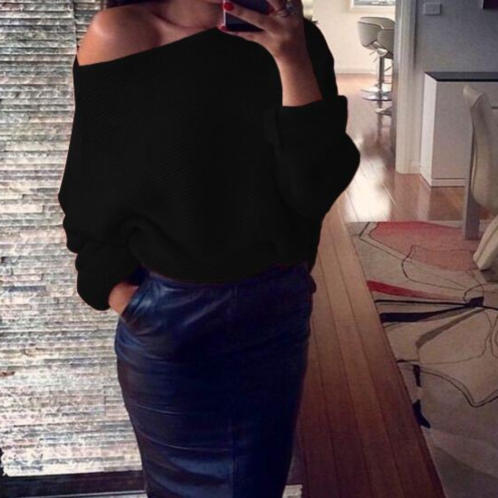 Mirka - Elegante Off-Shoulder Trui Voor Dames