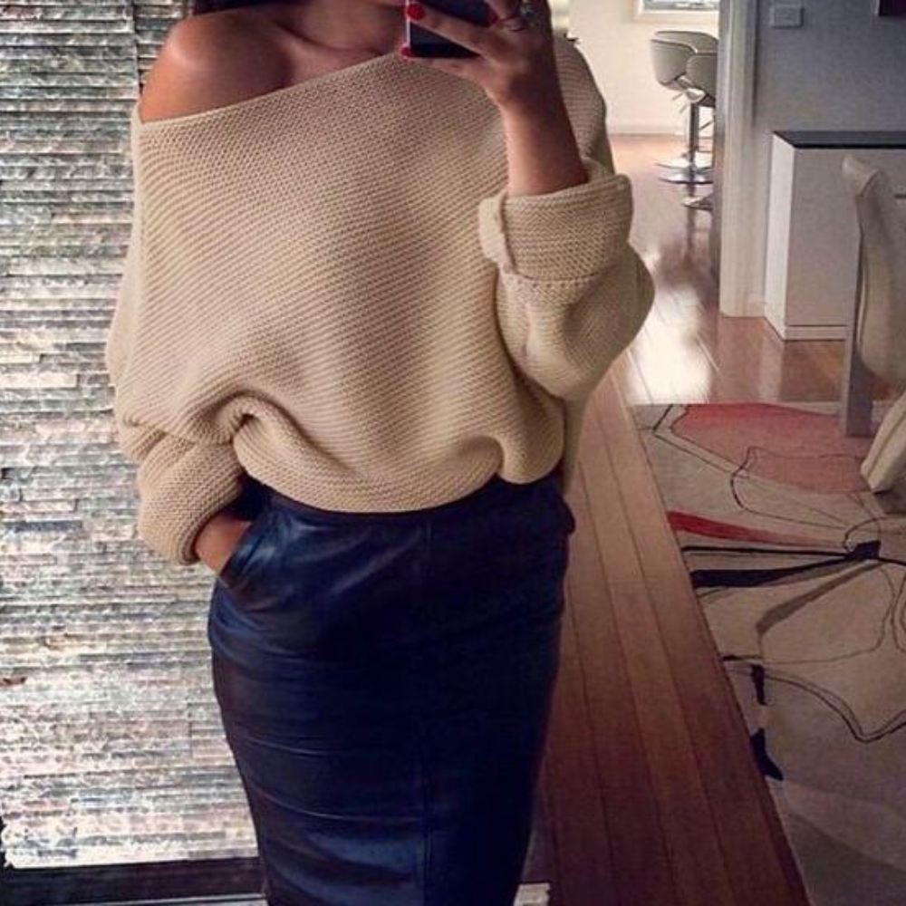 Mirka - Elegante Off-Shoulder Trui Voor Dames