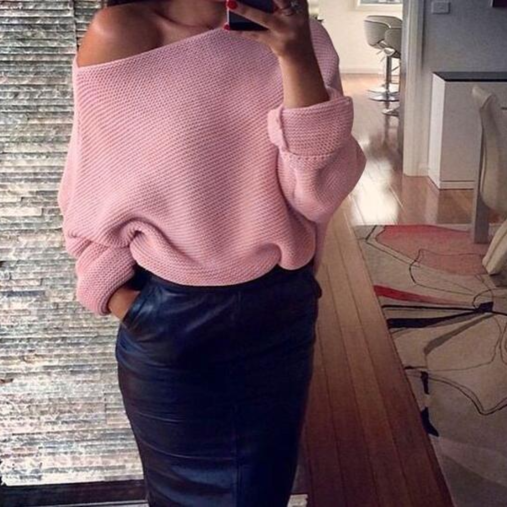 Mirka - Elegante Off-Shoulder Trui Voor Dames