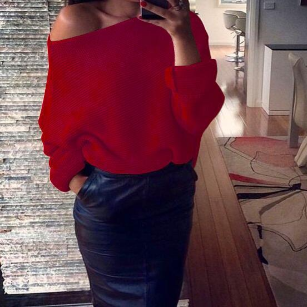 Mirka - Elegante Off-Shoulder Trui Voor Dames