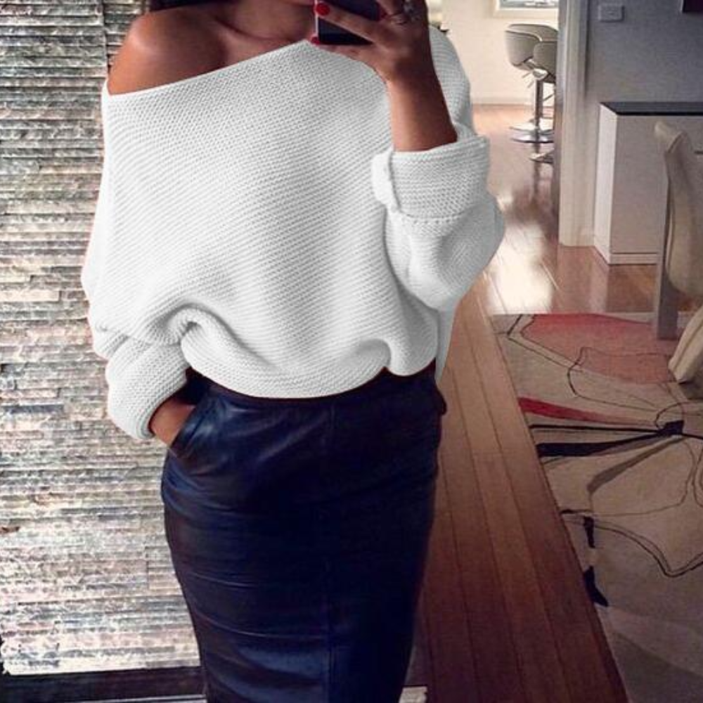Mirka - Elegante Off-Shoulder Trui Voor Dames