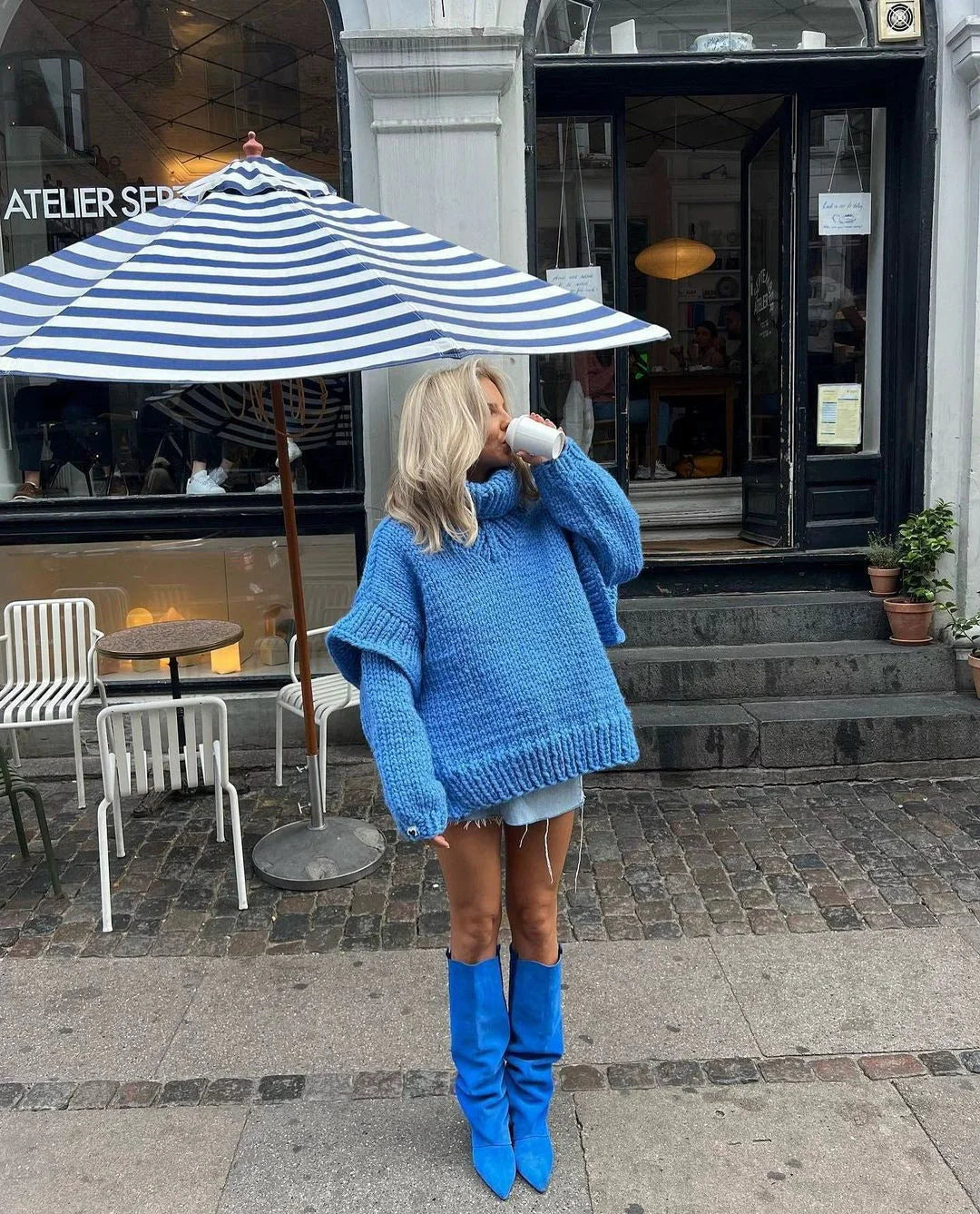 Emma Luxe Gebreide Trui met Hoge Kraag - Comfortabel en Warm voor de Koude Dagen