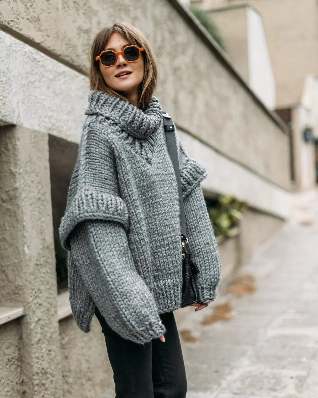 Emma Luxe Gebreide Trui met Hoge Kraag - Comfortabel en Warm voor de Koude Dagen