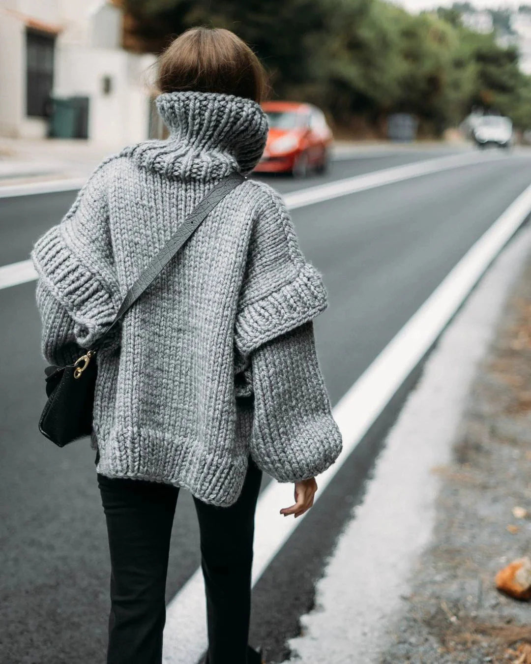 Emma Luxe Gebreide Trui met Hoge Kraag - Comfortabel en Warm voor de Koude Dagen