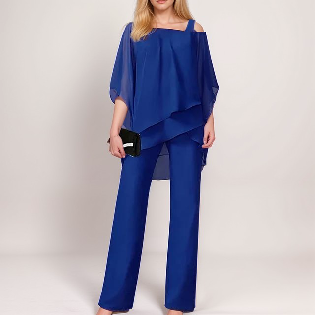 Celeste Luxe Asymmetrische Avondset met Zijdezachte Look