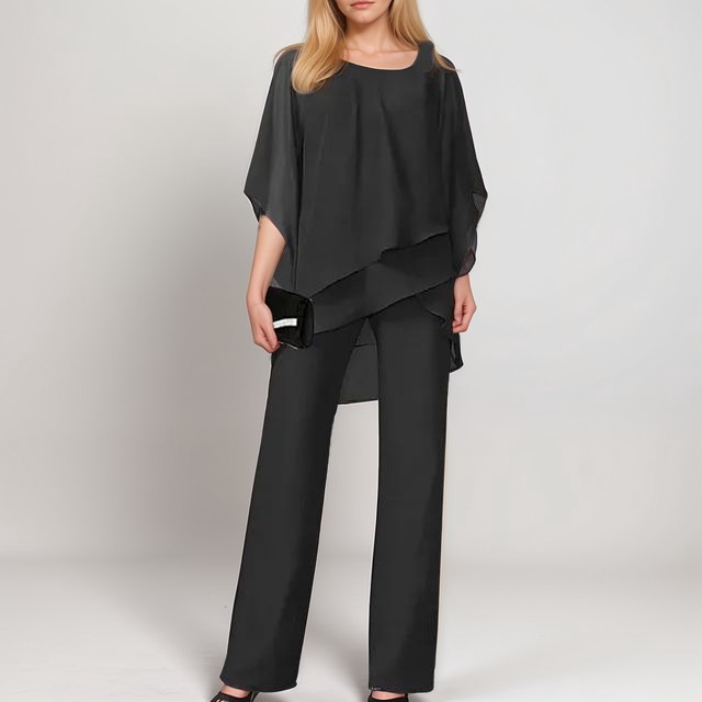 Celeste Luxe Asymmetrische Avondset met Zijdezachte Look