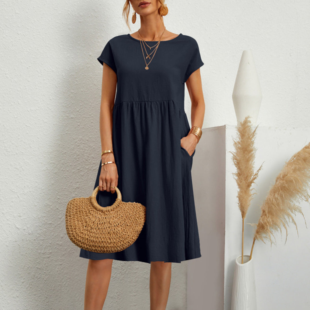 Lily Comfortabele Zomerse Katoenen Jurk met Losse Pasvorm