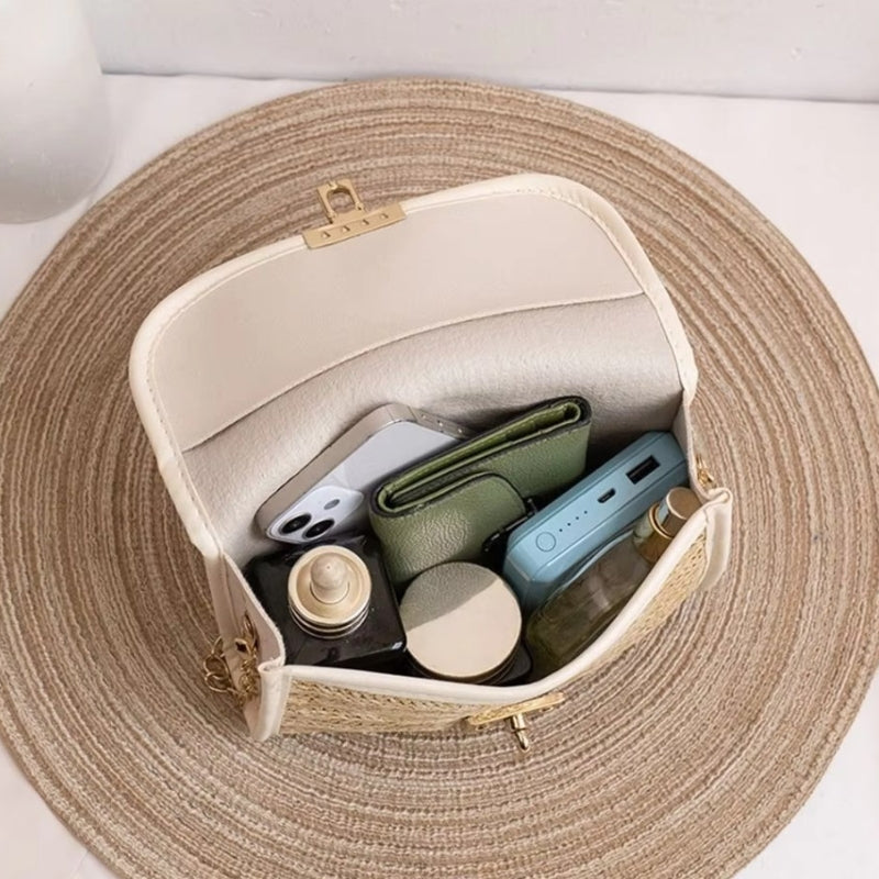 Lila - Boho Chic Straw Handbag