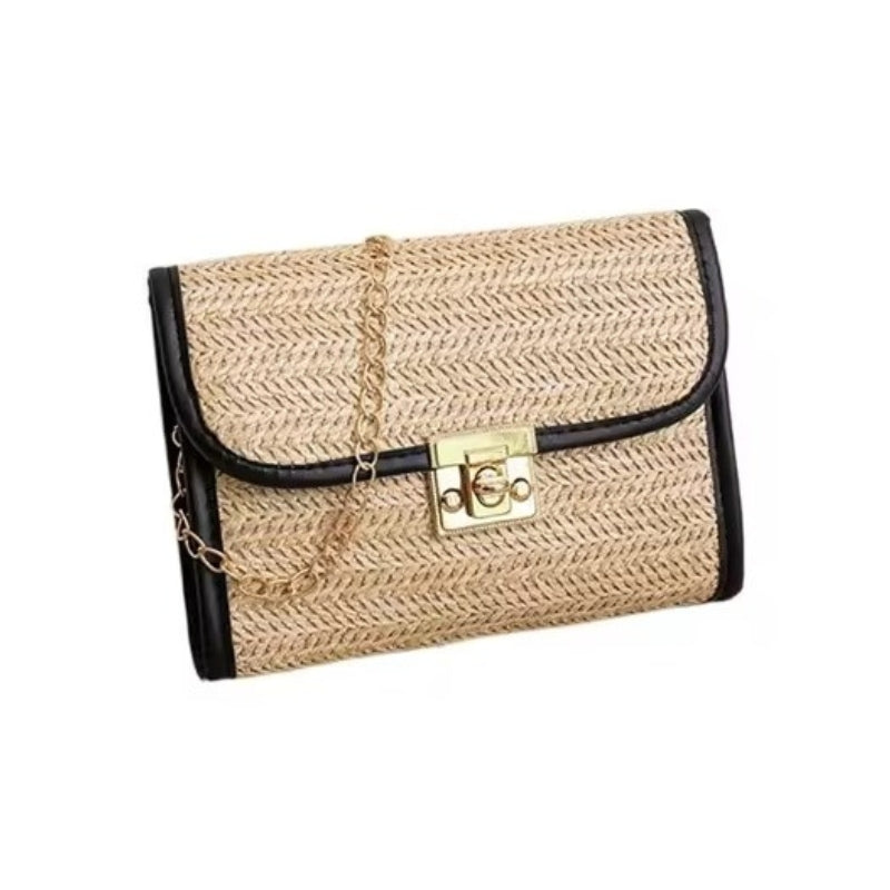 Lila - Boho Chic Straw Handbag