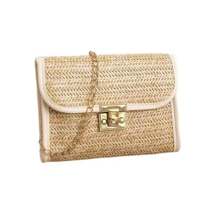 Lila - Boho Chic Straw Handbag