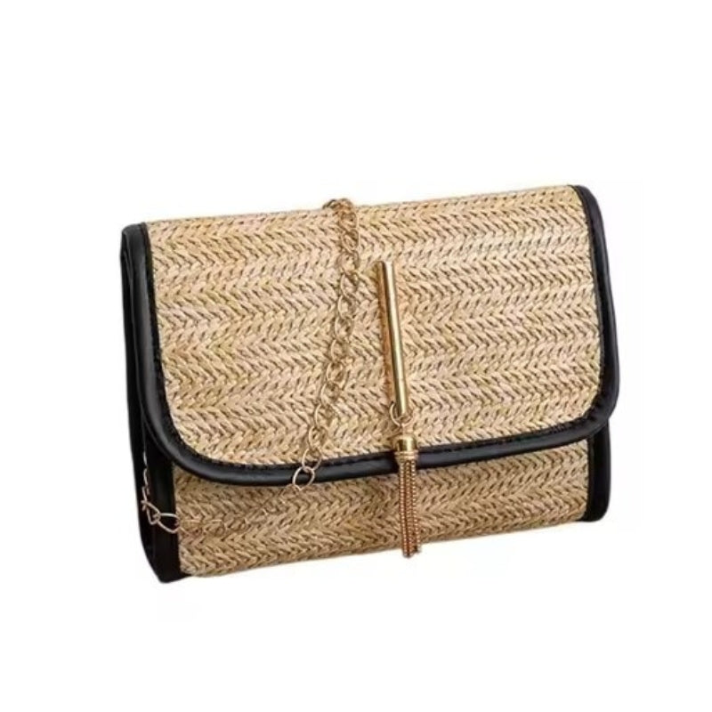 Lila - Boho Chic Straw Handbag