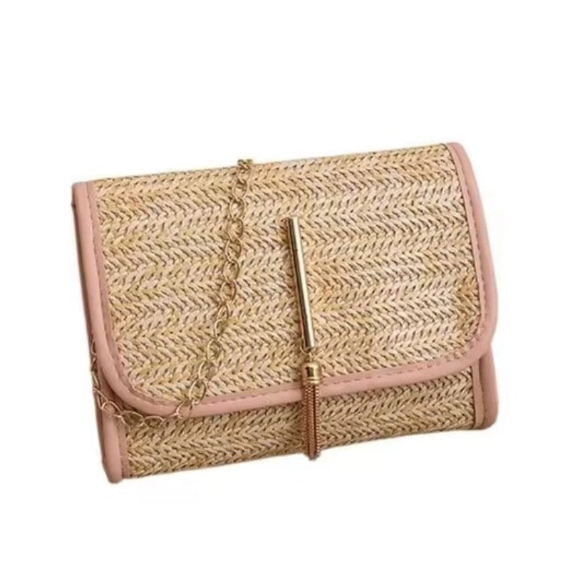 Lila - Boho Chic Straw Handbag
