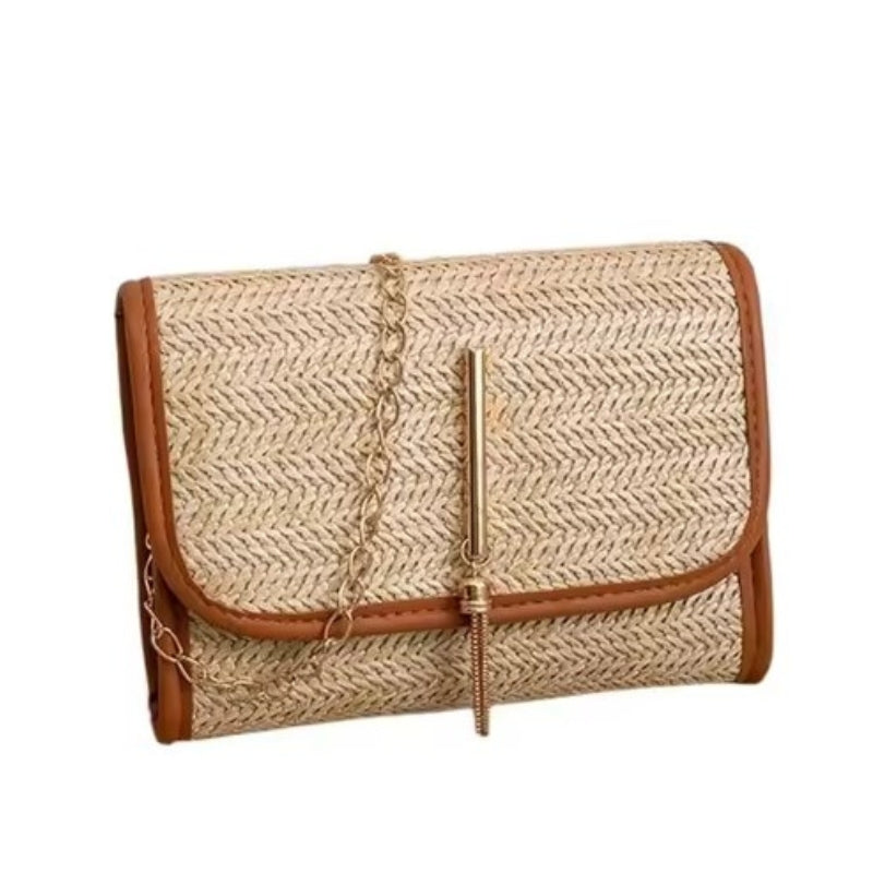 Lila - Boho Chic Straw Handbag