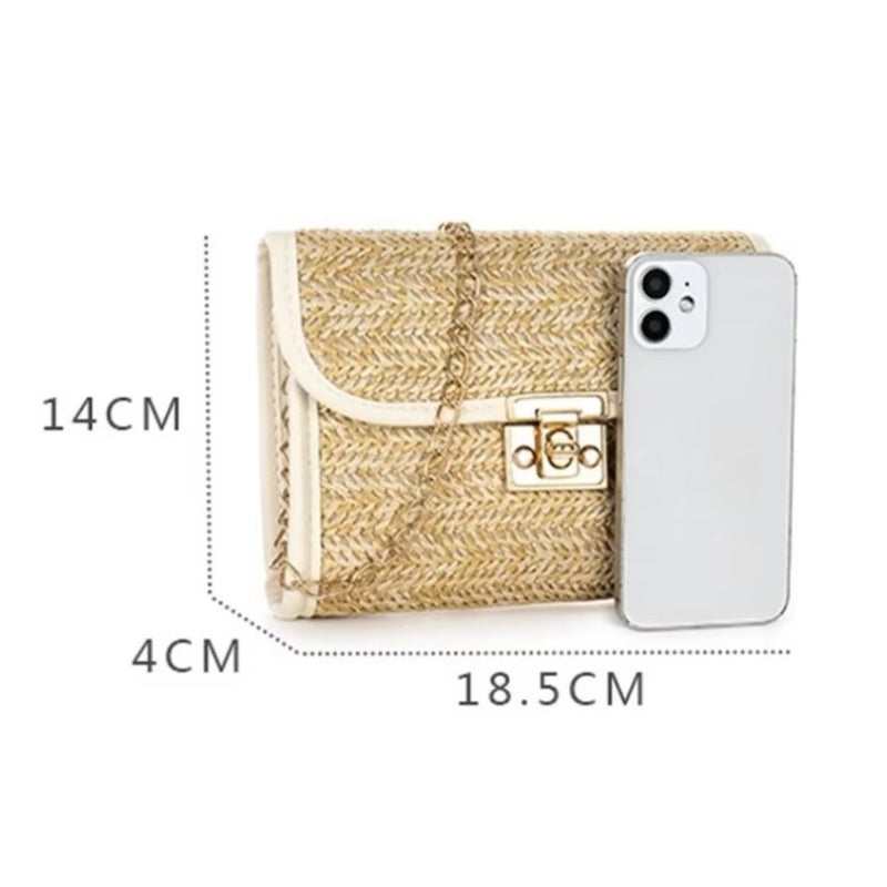 Lila - Boho Chic Straw Handbag