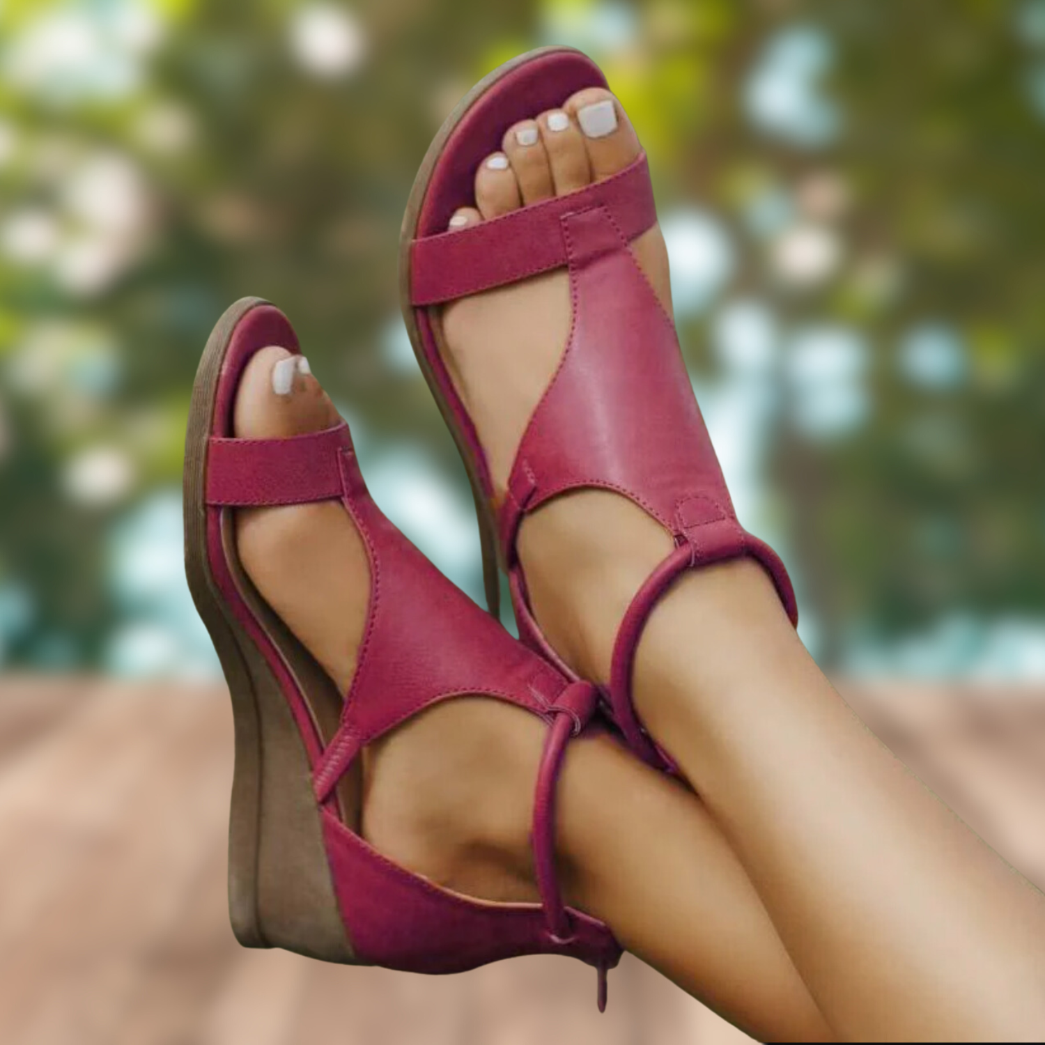 Fabiana – Elegante Comfortabele Leren Sandalen met Orthopedische Hak