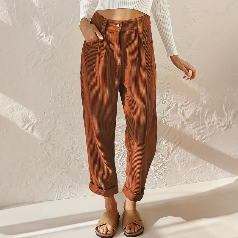 Emma Comfortabele Corduroy Broek – Tijdloze Stijl & Zacht Draagcomfort