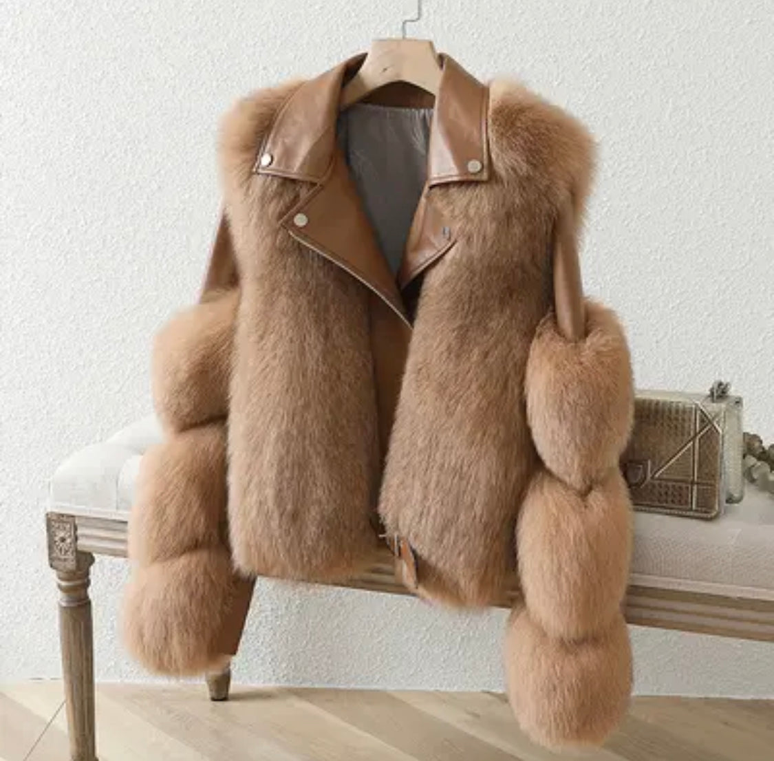 Luxe Leren Bontjas