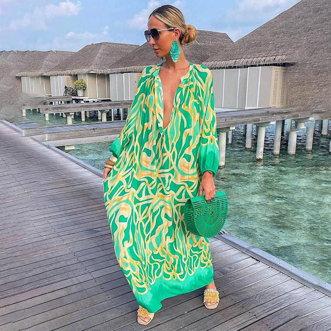 Alina – Luchtige Elegante Strand Kaftan van Chiffon met Boho Look