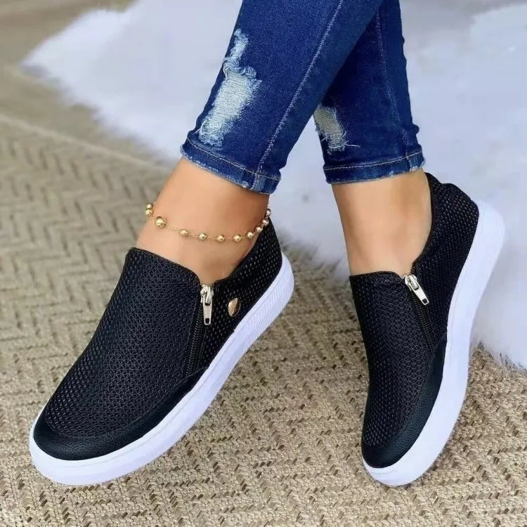 Violet | Comfortabele Luchtige Trainers met Ritssluiting