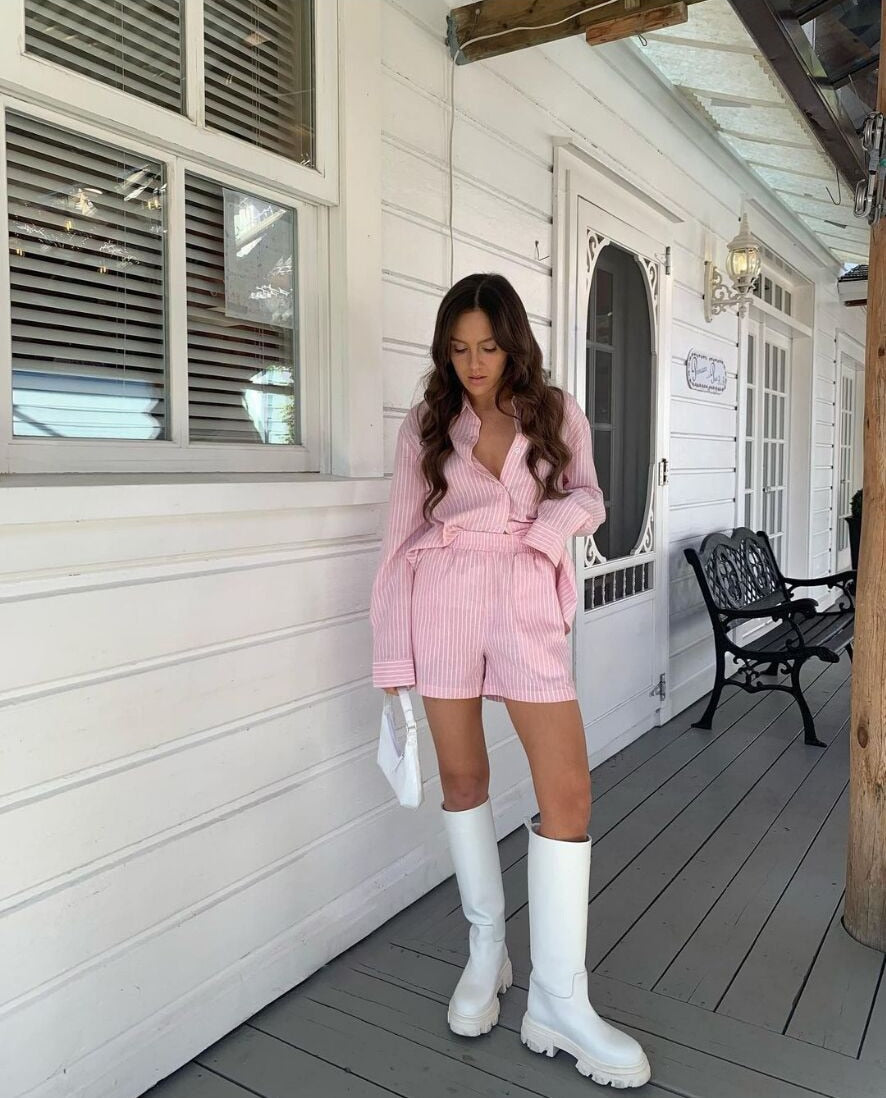 Livia Luxe Gestreepte Pyjama Set