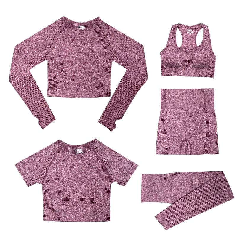 Lara Gymfit Set - 5-delige Sport Set | High-Waist Dames Top & Leggings