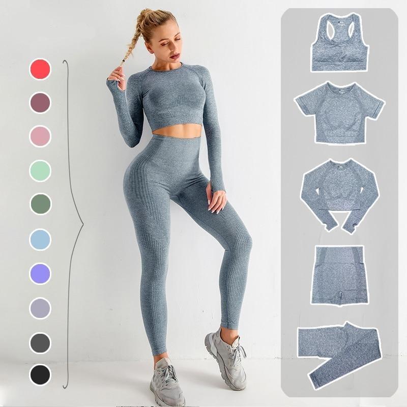 Lara Gymfit Set - 5-delige Sport Set | High-Waist Dames Top & Leggings