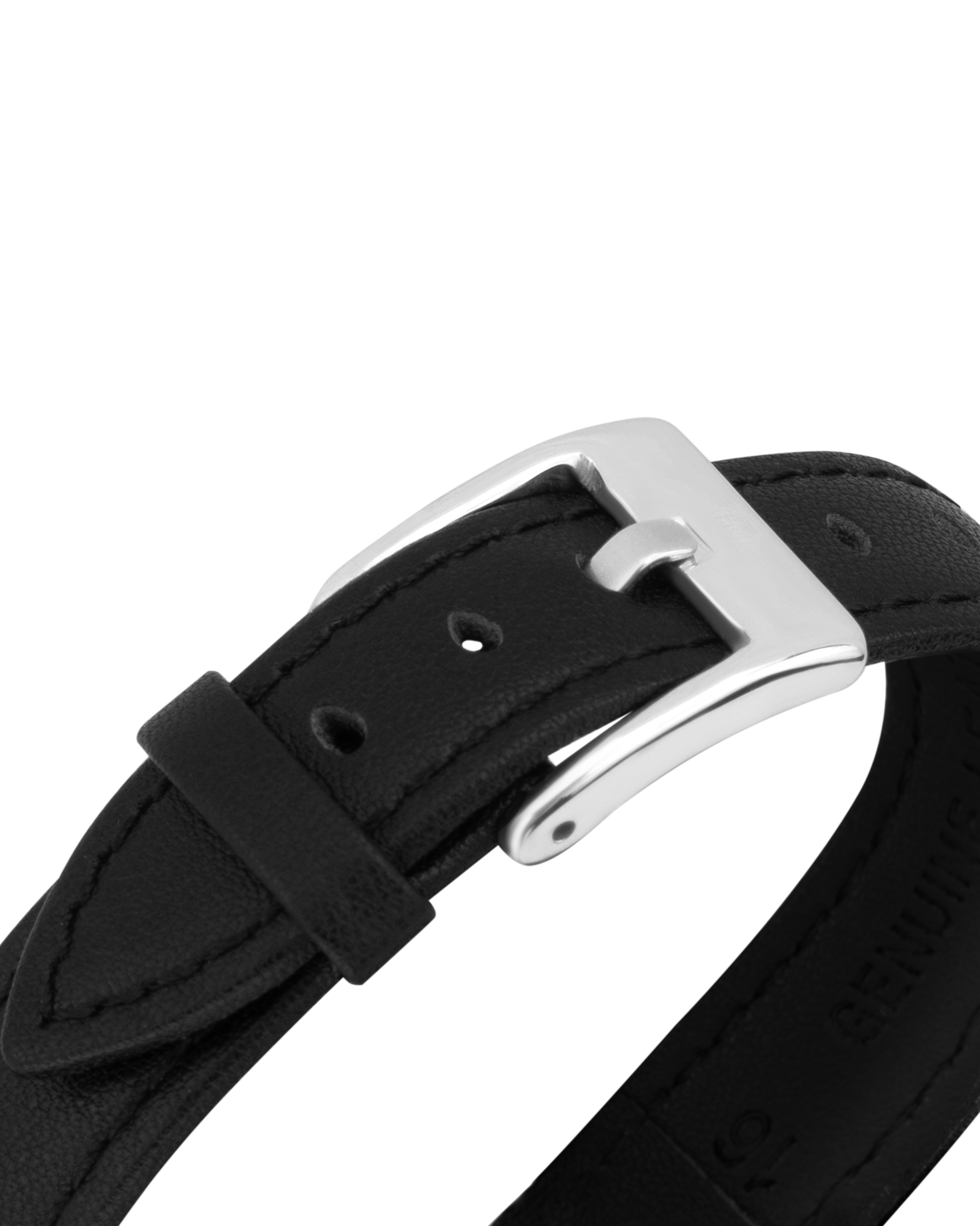 Celeste - Vierkant Horloge Zilver met Witte Wijzerplaat en Zwarte Leren Band